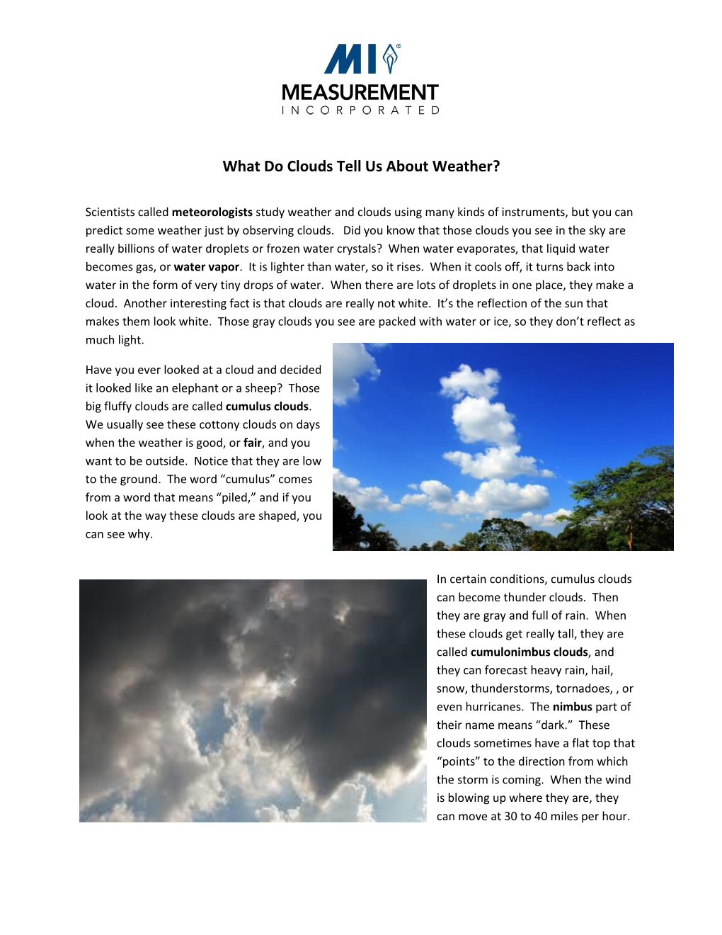 What Do Clouds Tell Us About Weather?