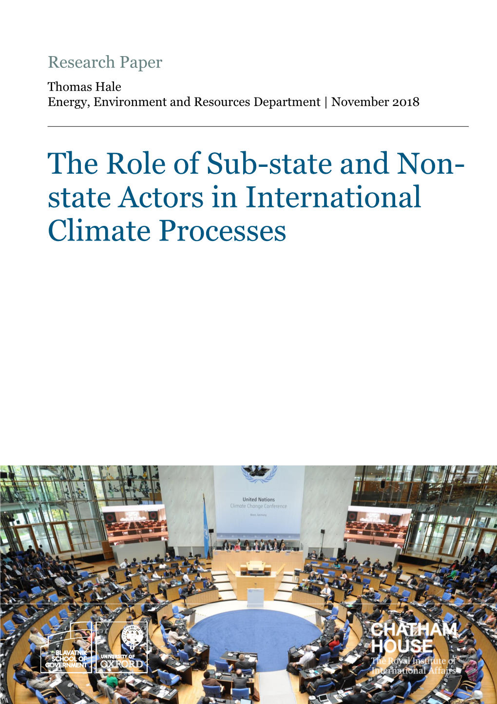 The Role of Sub-State and Non- State Actors in International Climate Processes