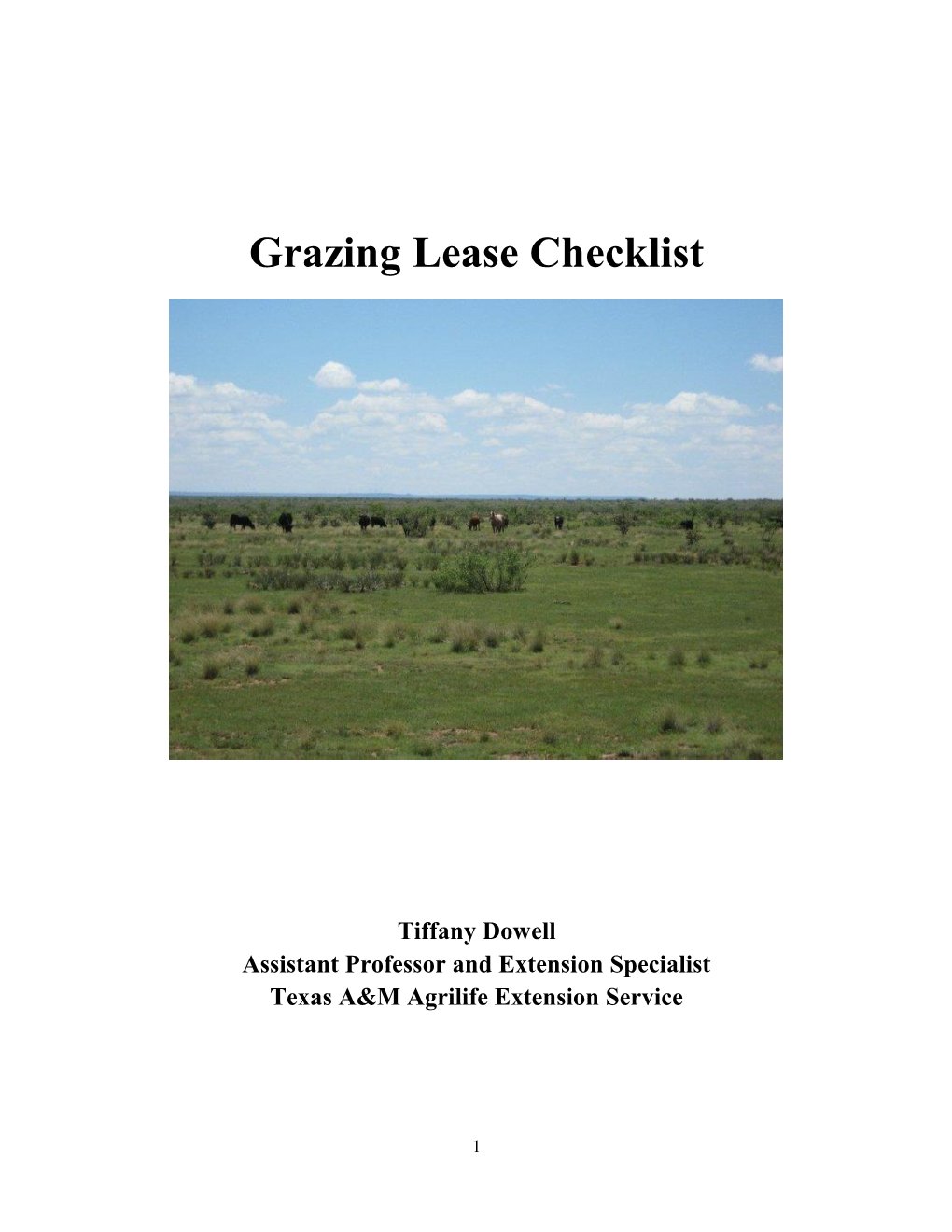 Grazing Lease Checklist