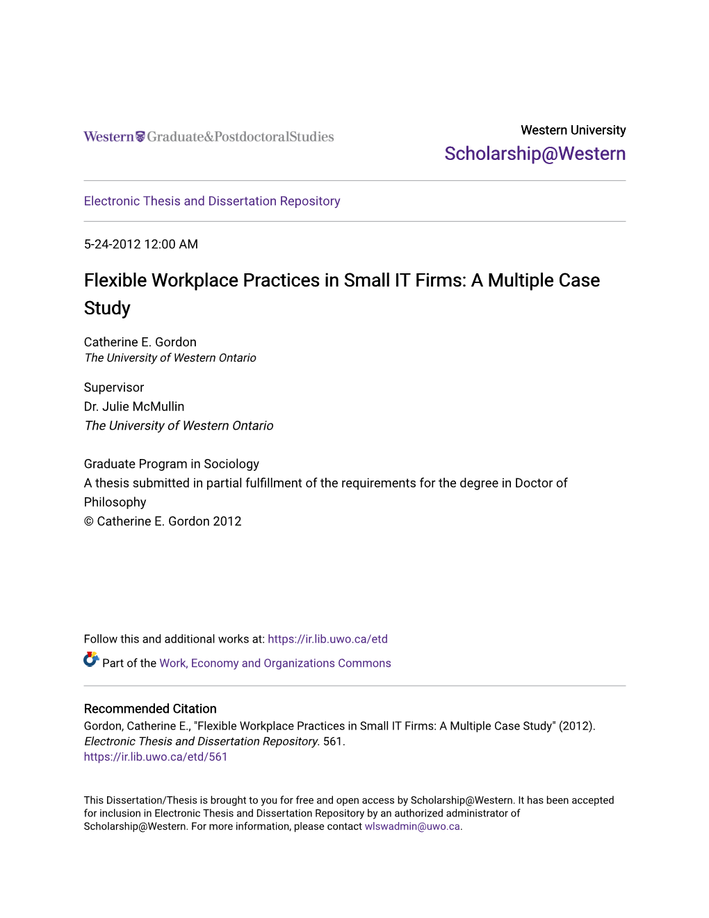 Flexible Workplace Practices in Small IT Firms: a Multiple Case Study