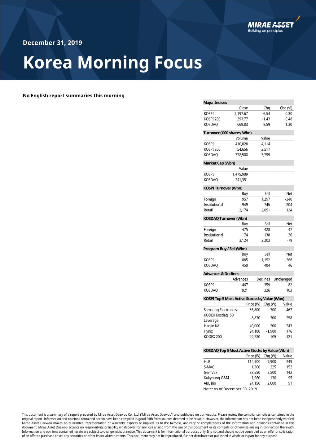 Korea Morning Focus