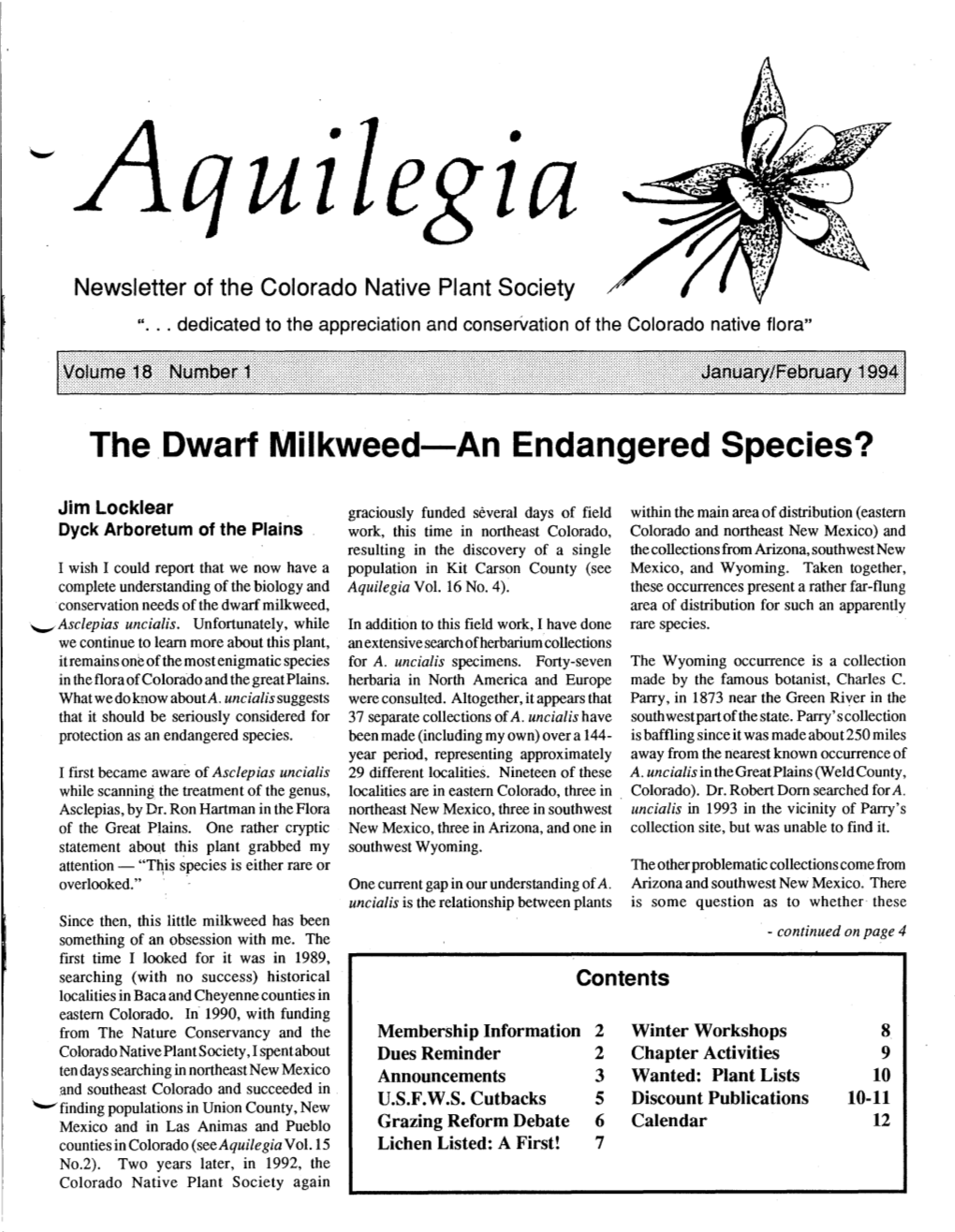 The ,Dwarf Milkweed-An Endangered Species?