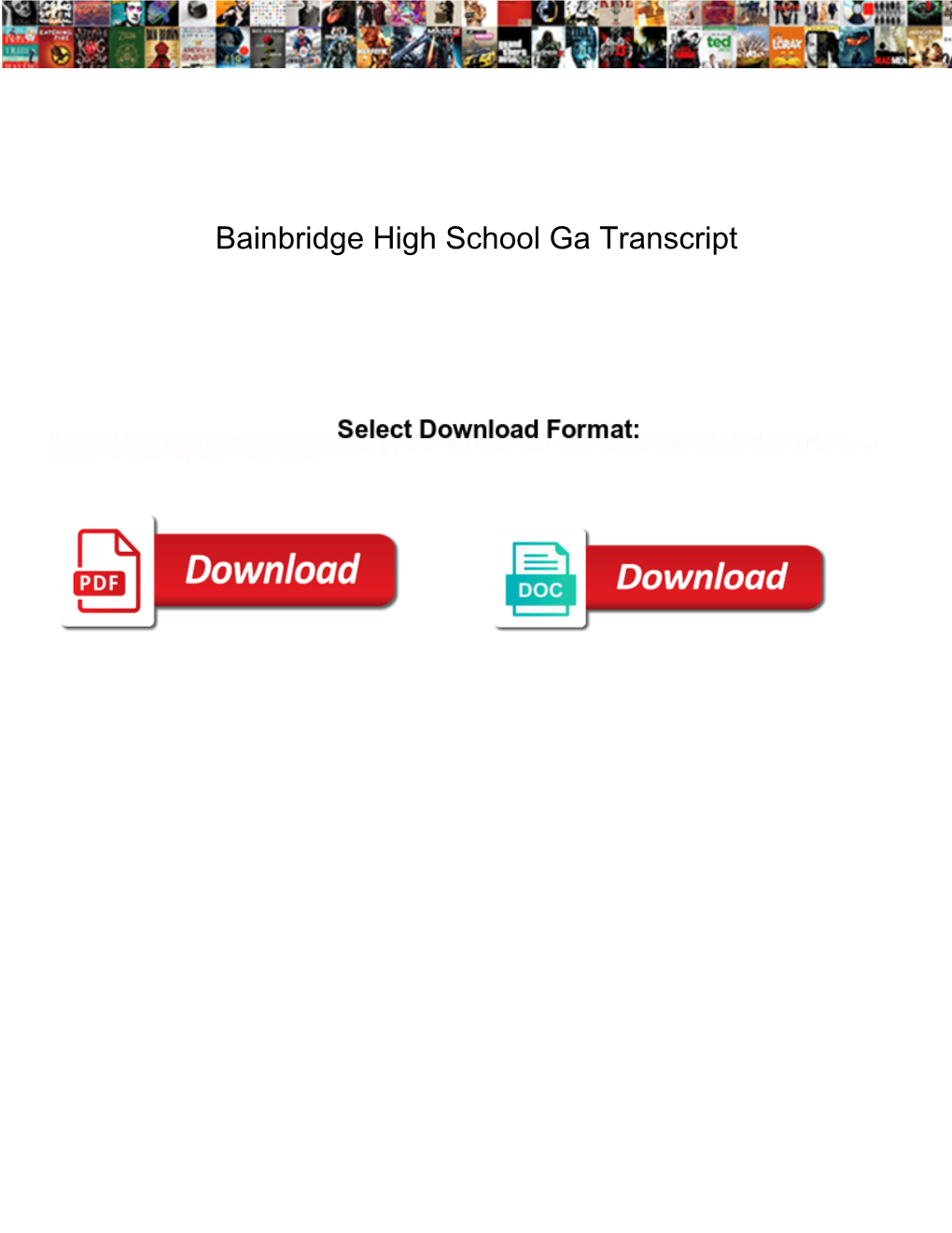 Bainbridge High School Ga Transcript