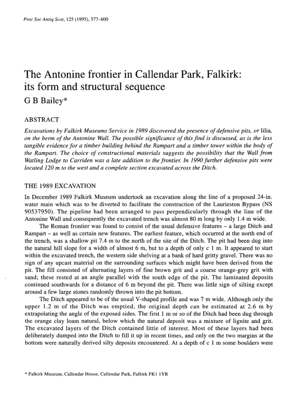 The Antonine Frontier in Callendar Park, Falkirk