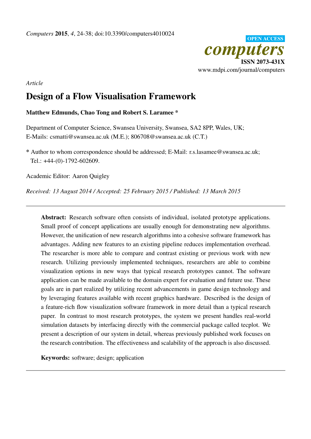 Design of a Flow Visualisation Framework