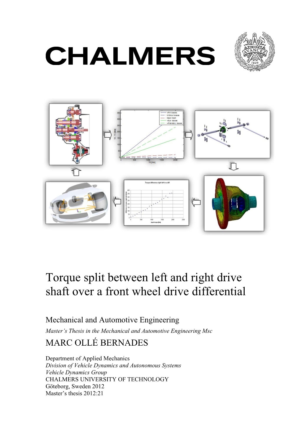 Torque Split Between Left and Right Drive Shaft Over a Front Wheel Drive Differential