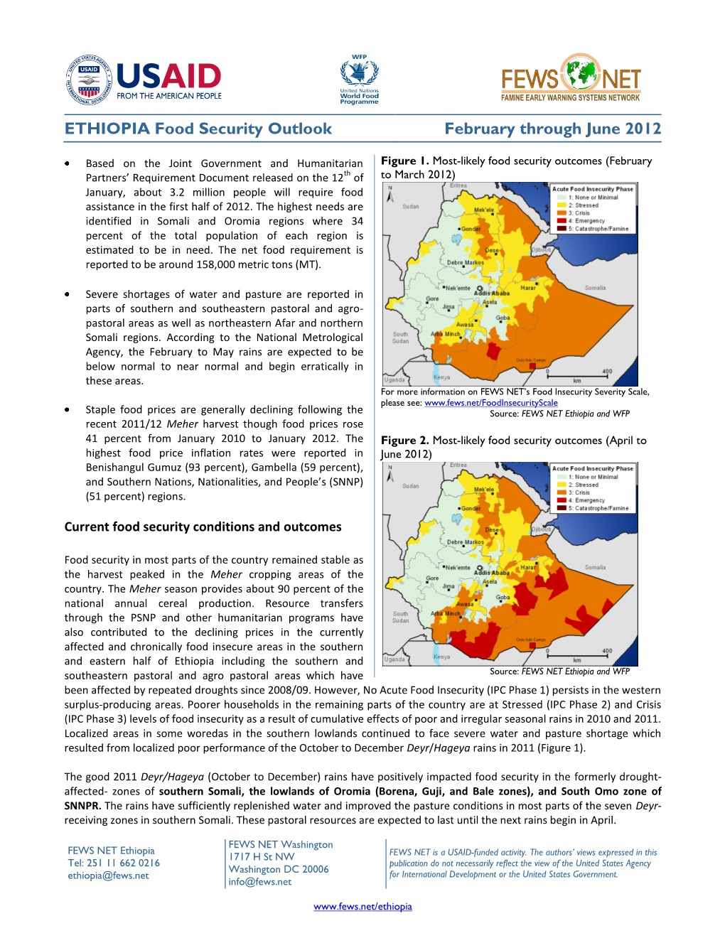 ETHIOPIA Food Security Outlook February Through June 2012