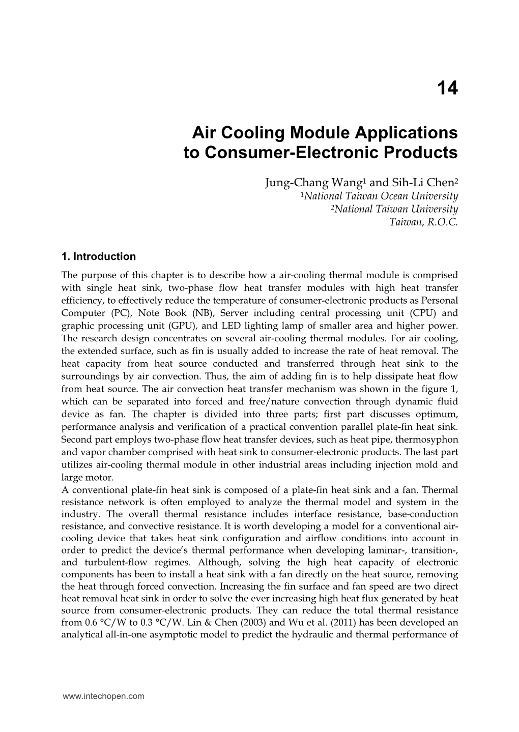 Air Cooling Module Applications to Consumer-Electronic Products