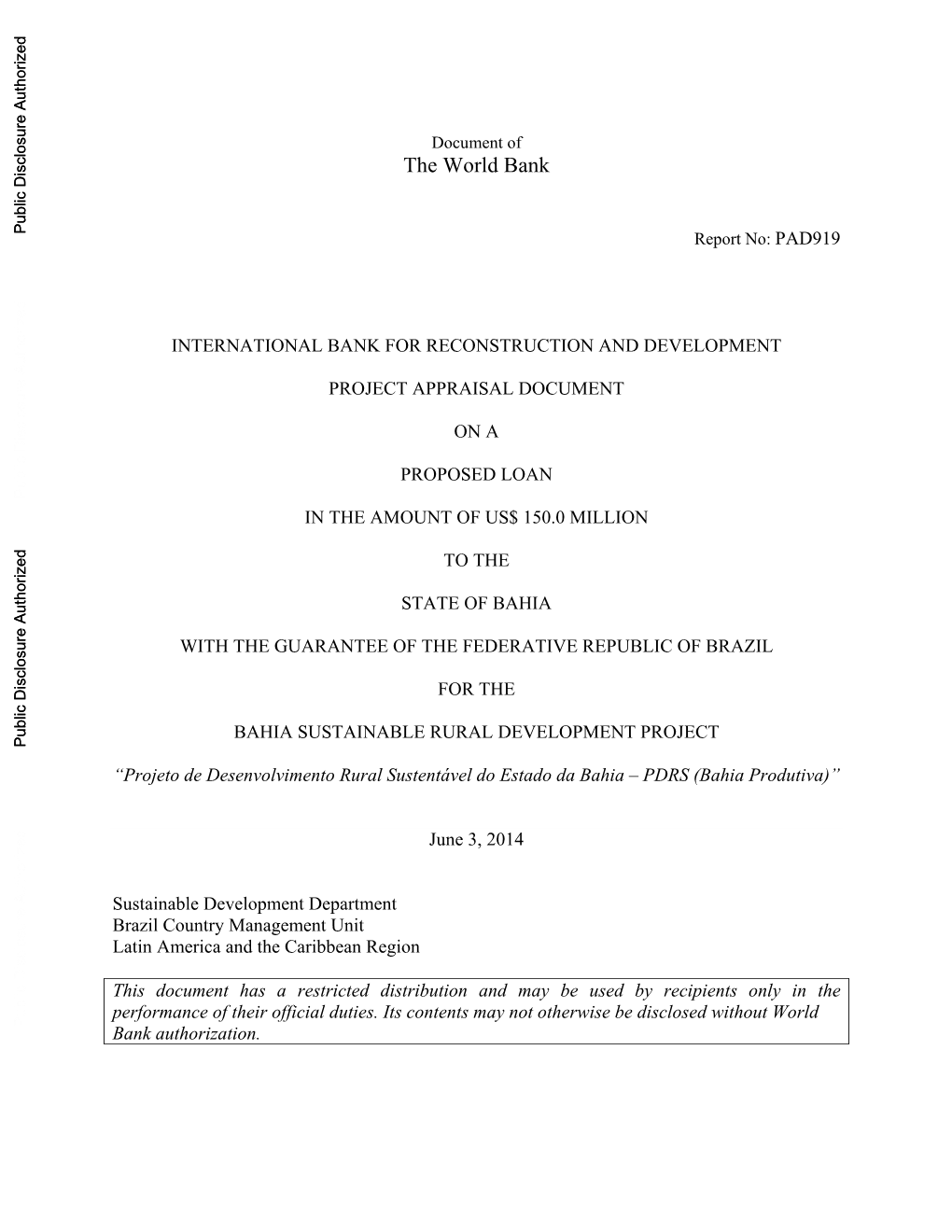 World Bank Document