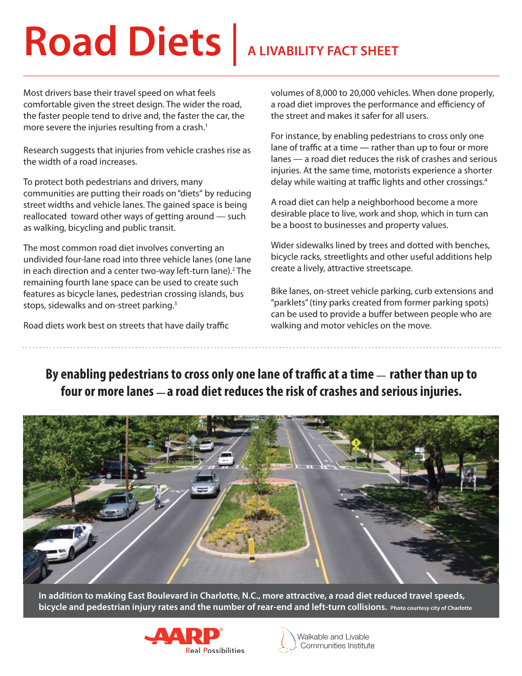 Road Diets | a LIVABILITY FACT SHEET