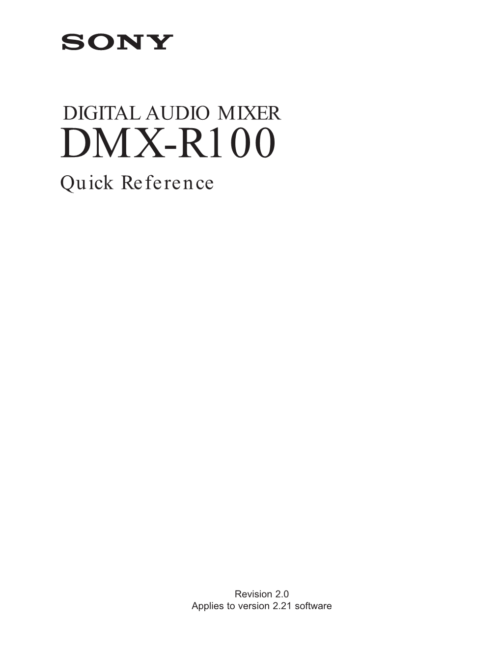DMX-R100 Quick Reference