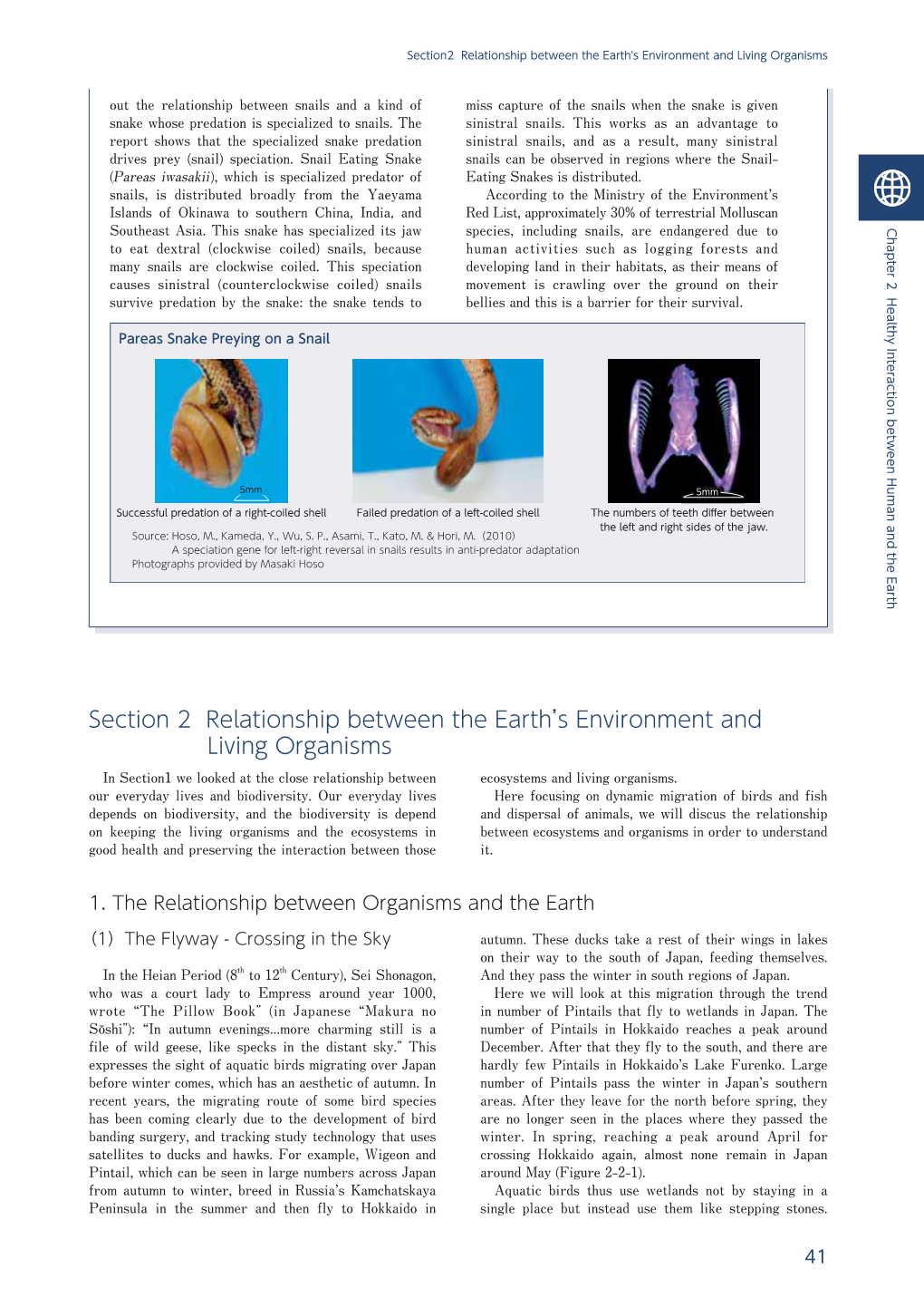 Section 2 Relationship Between the Earth's Environment and Living