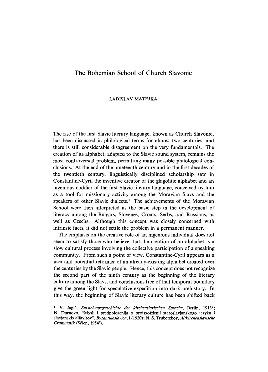 The Bohemian School of Church Slavonic