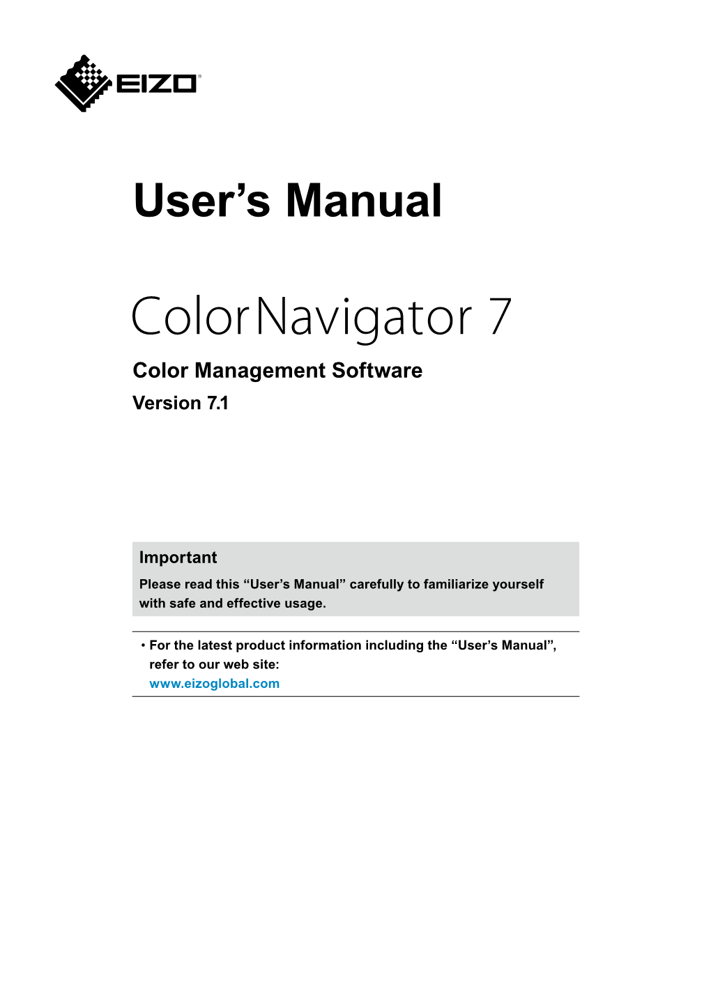 Colornavigator 7 User's Manual