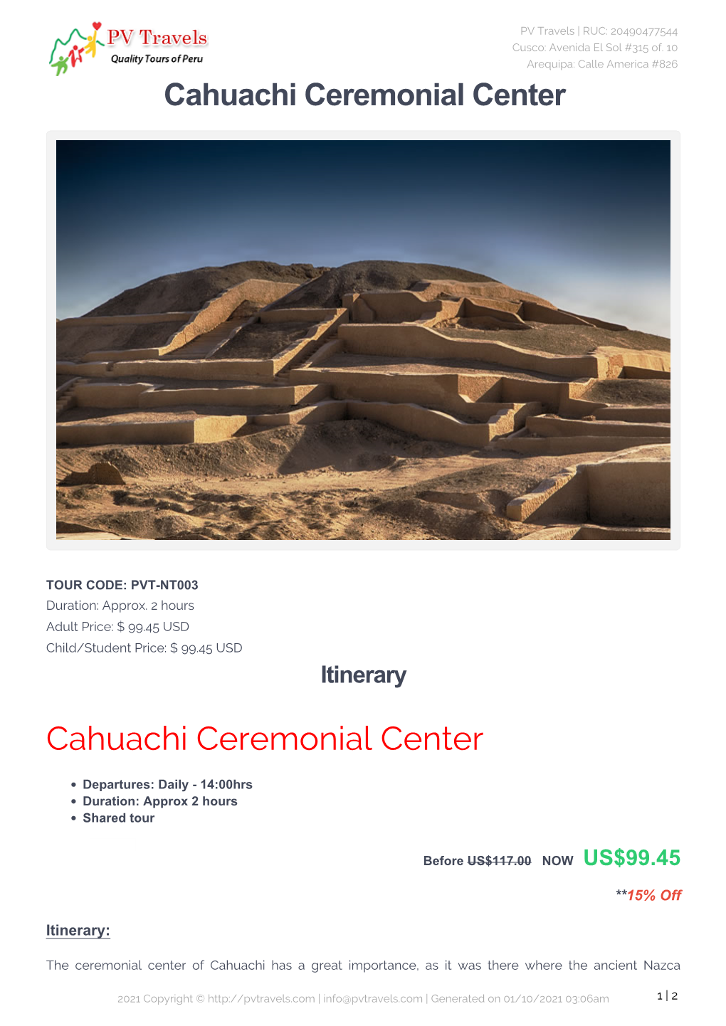Cahuachi Ceremonial Center