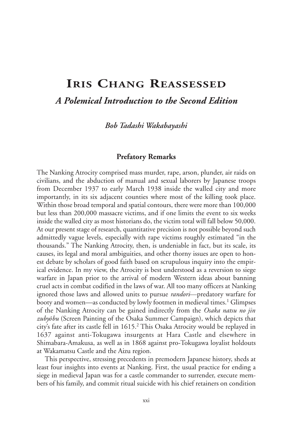 IRIS CHANG REASSESSED a Polemical Introduction to the Second Edition