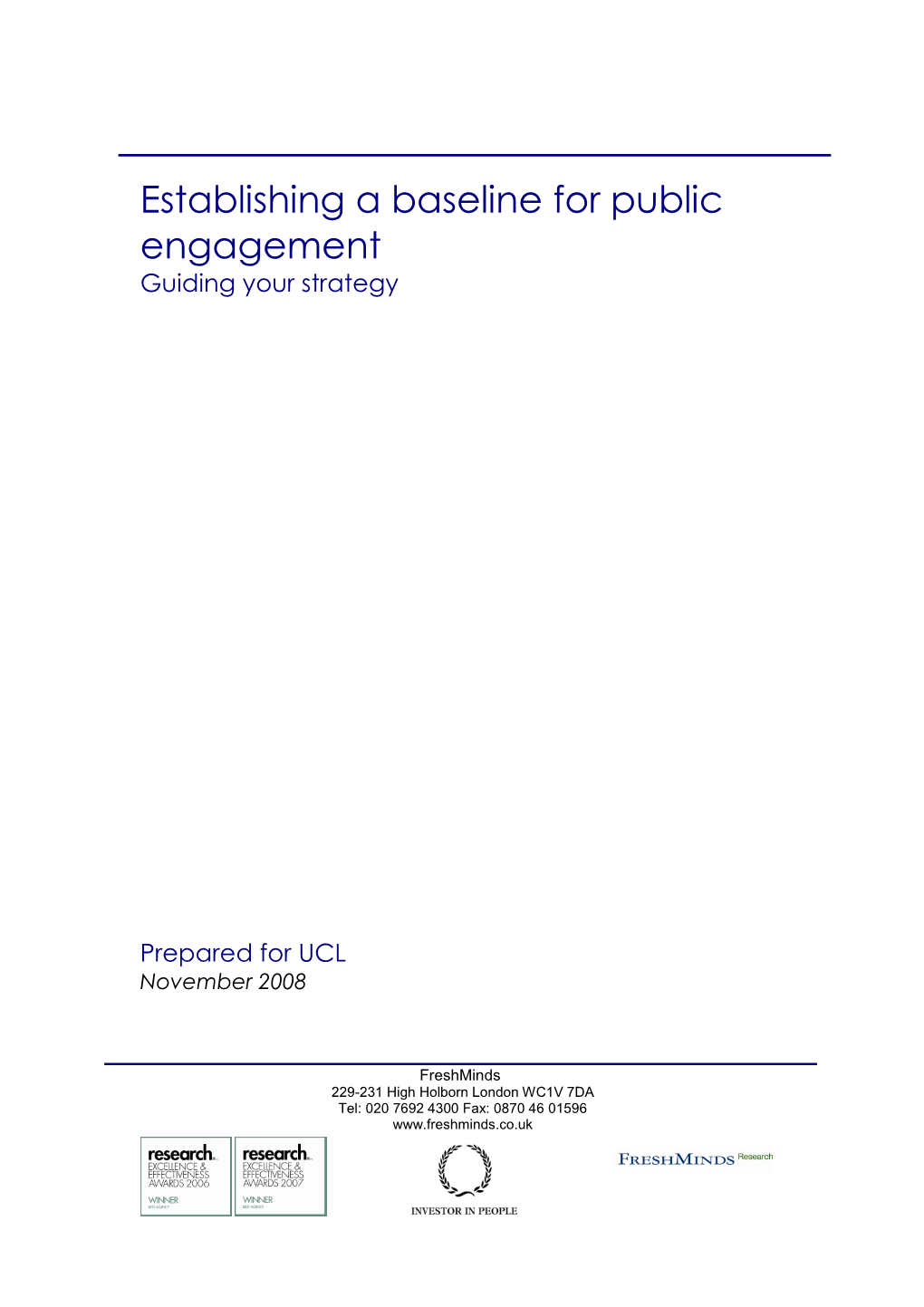 Establishing a Baseline for Public Engagement Guiding Your Strategy