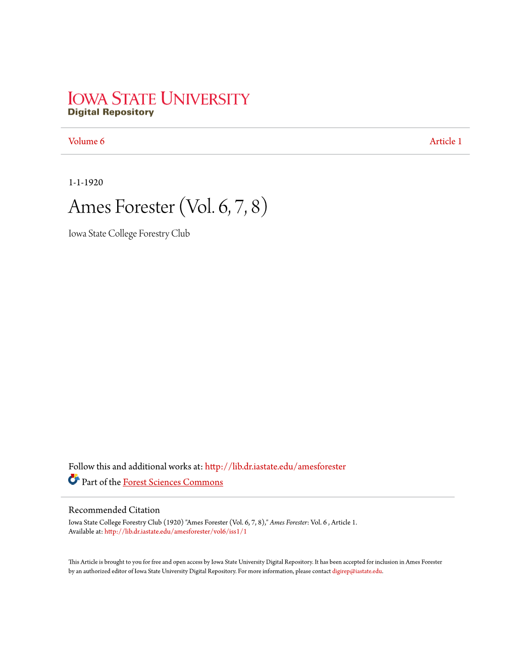 Ames Forester (Vol