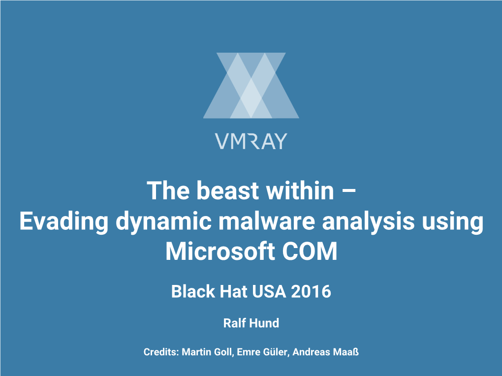 The Beast Within: Evading Dynamic Malware Analysis Using Microsoft