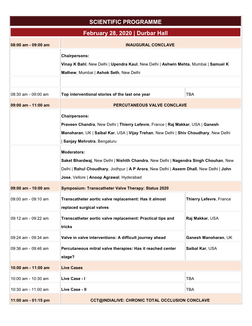 SCIENTIFIC PROGRAMME February 28, 2020