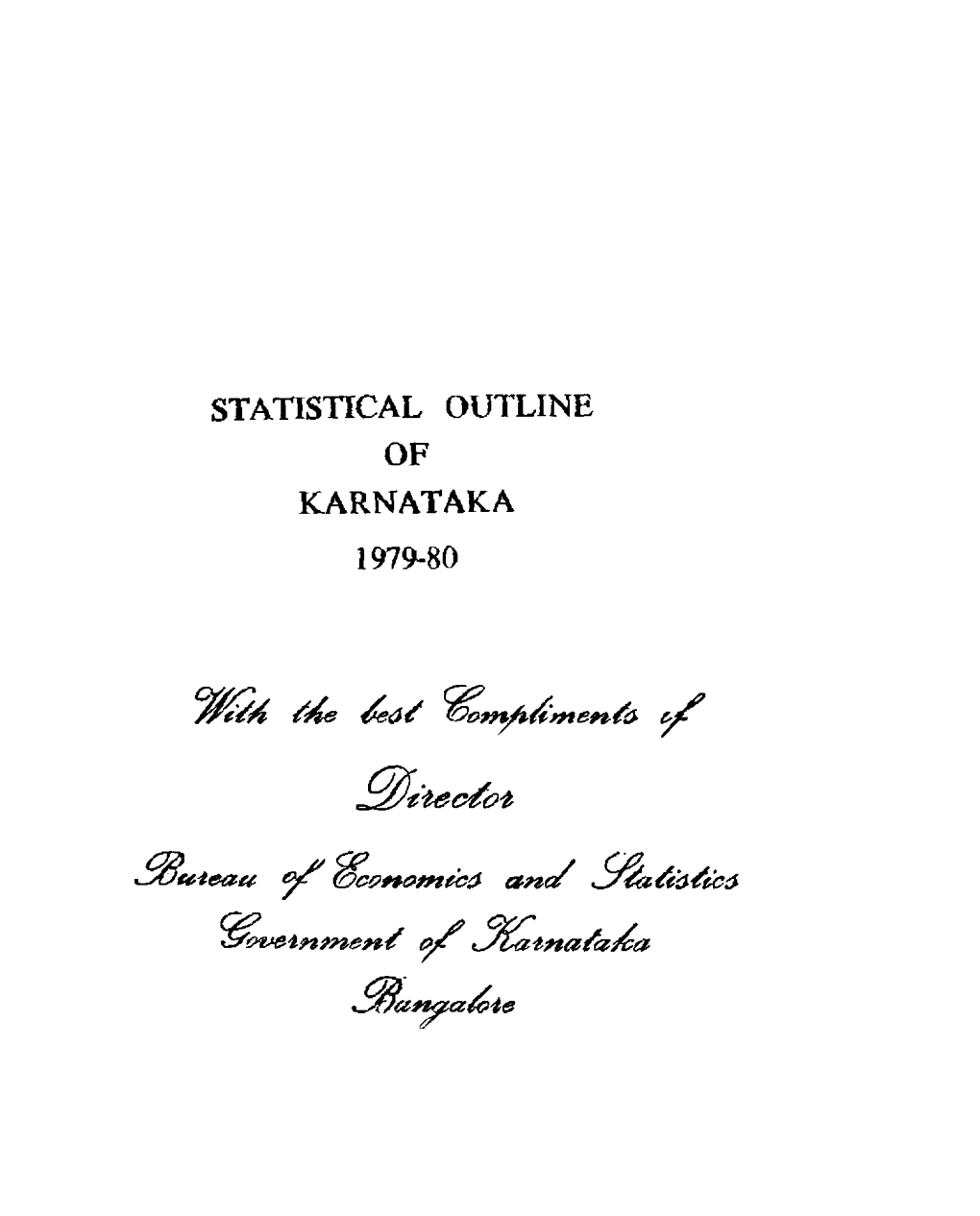 Statistical Outline of Karnataka 1979-80