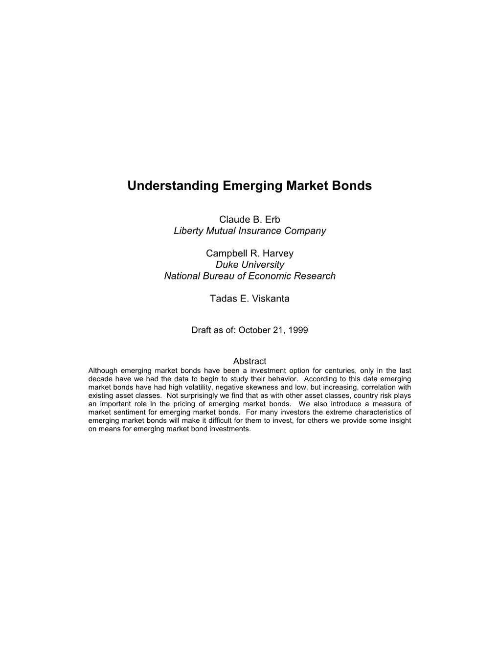 Understanding Emerging Market Bonds