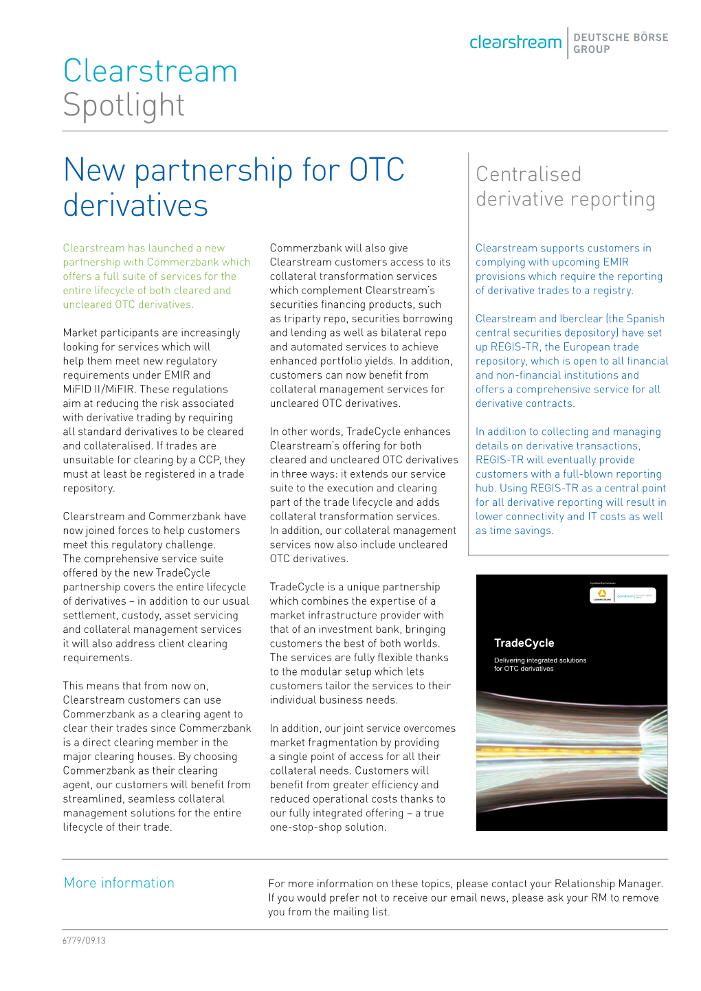 New Partnership for OTC Derivatives Clearstream Spotlight