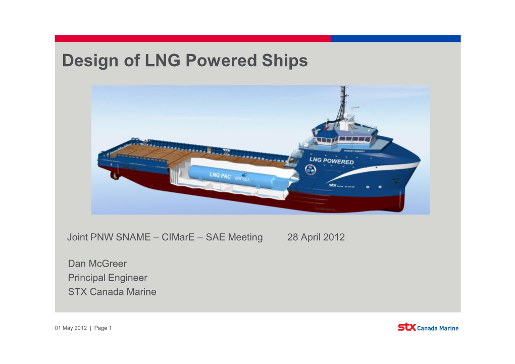 Design of LNG Powered Ships