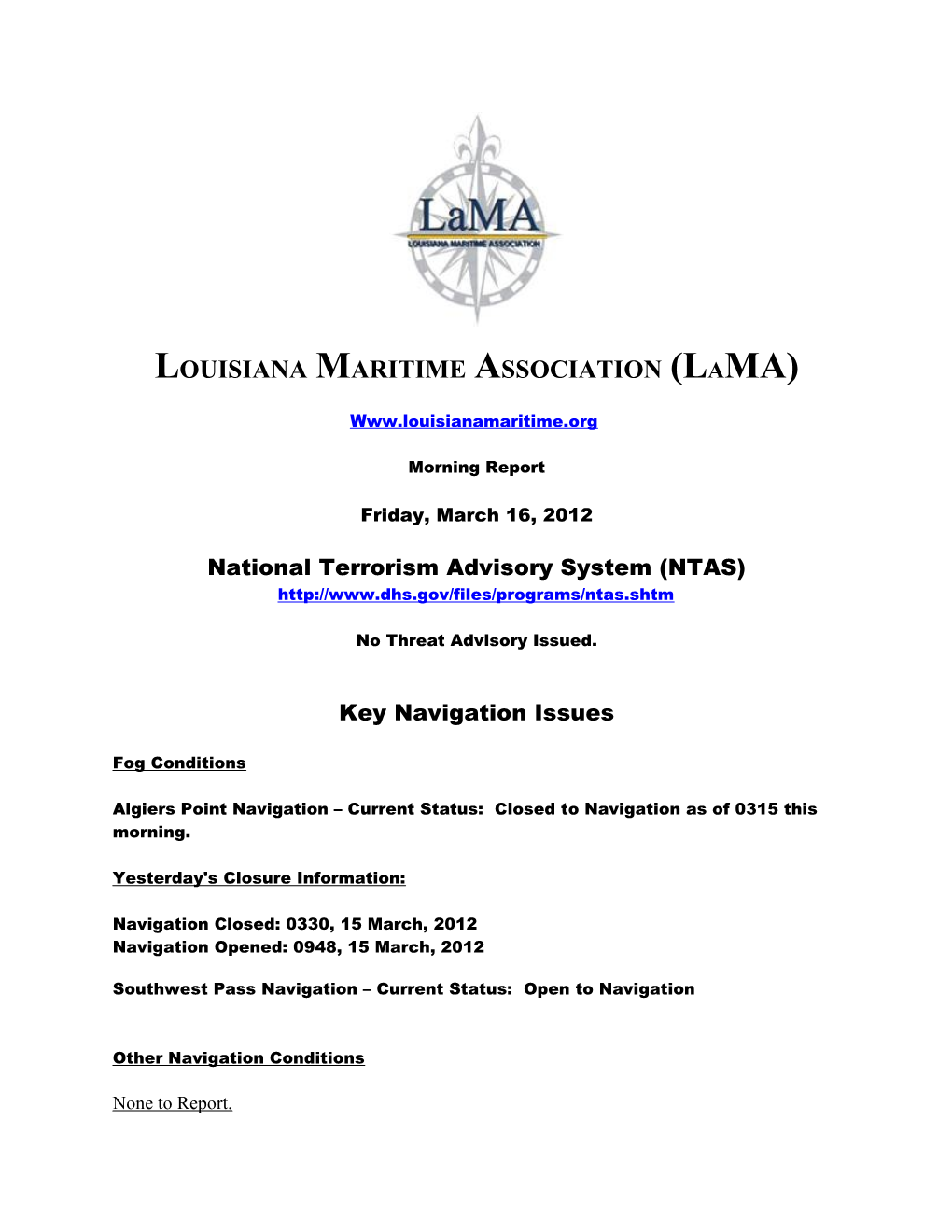 National Terrorism Advisory System (NTAS)