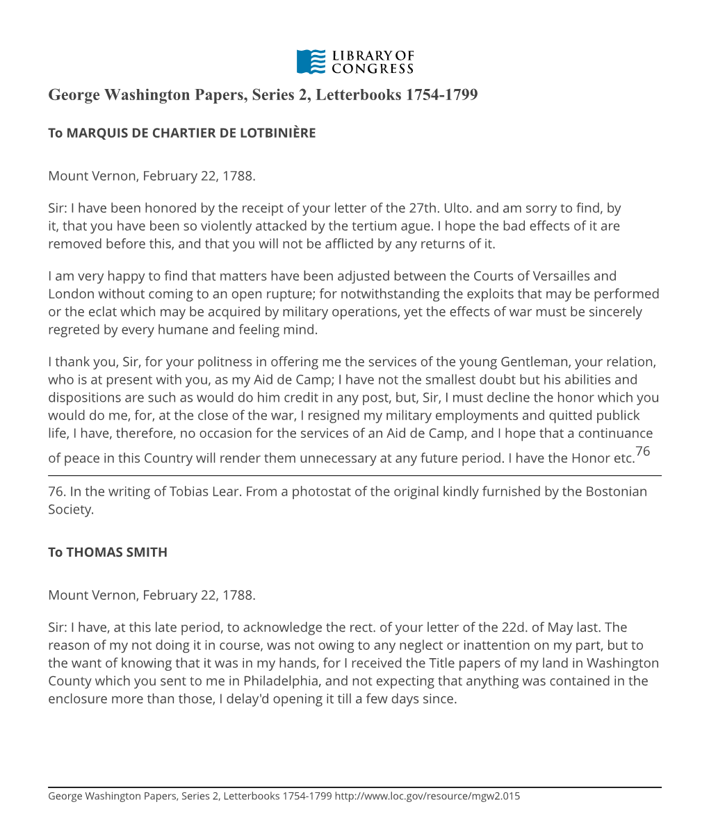 George Washington Papers, Series 2, Letterbooks 1754-1799