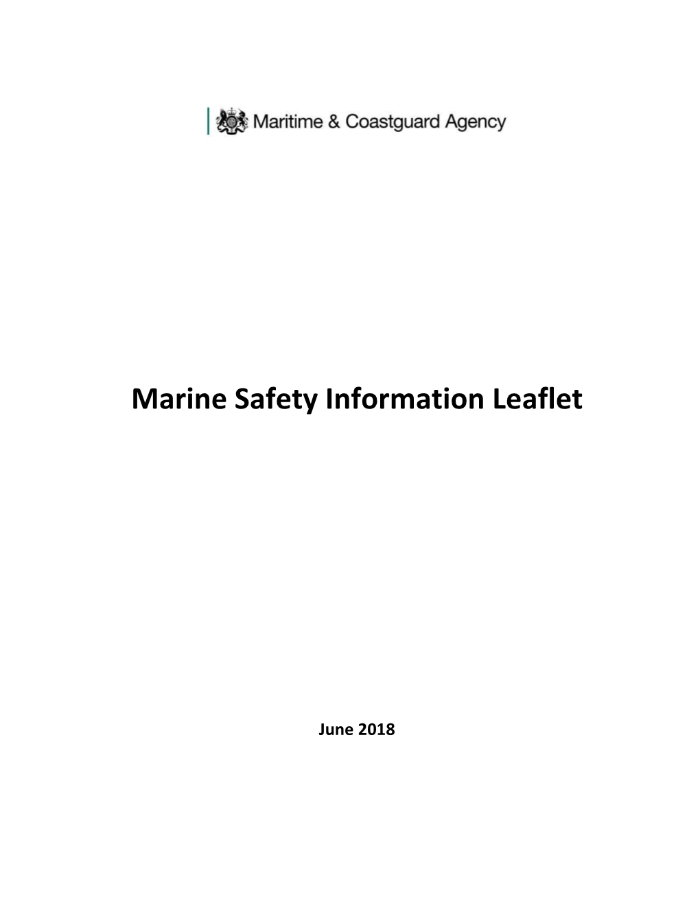 Marine Safety Information Leaflet