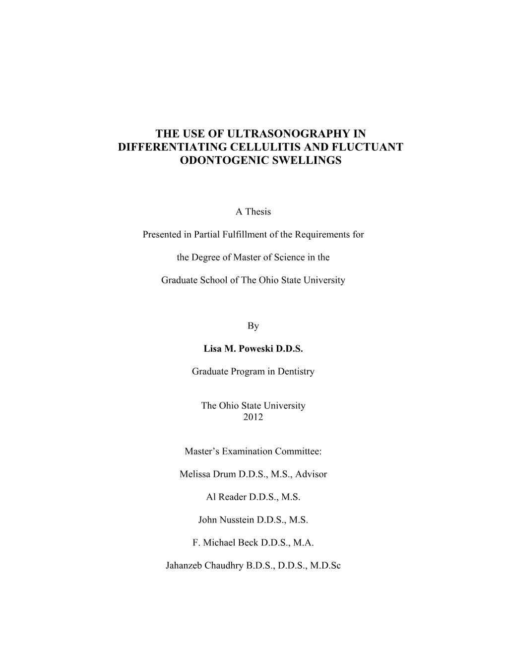 The Use of Ultrasonography in Differentiating Cellulitis and Fluctuant Odontogenic Swellings