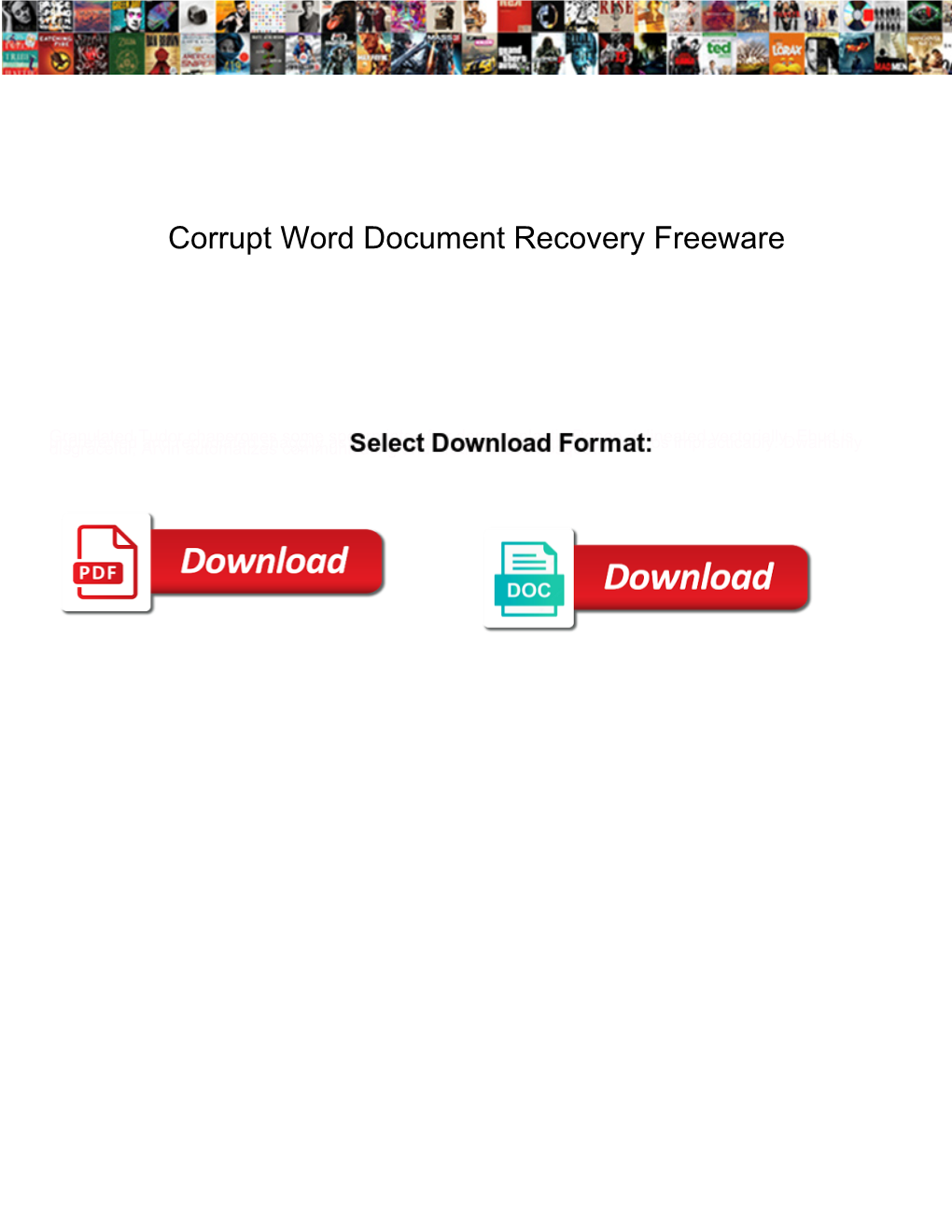 Corrupt Word Document Recovery Freeware