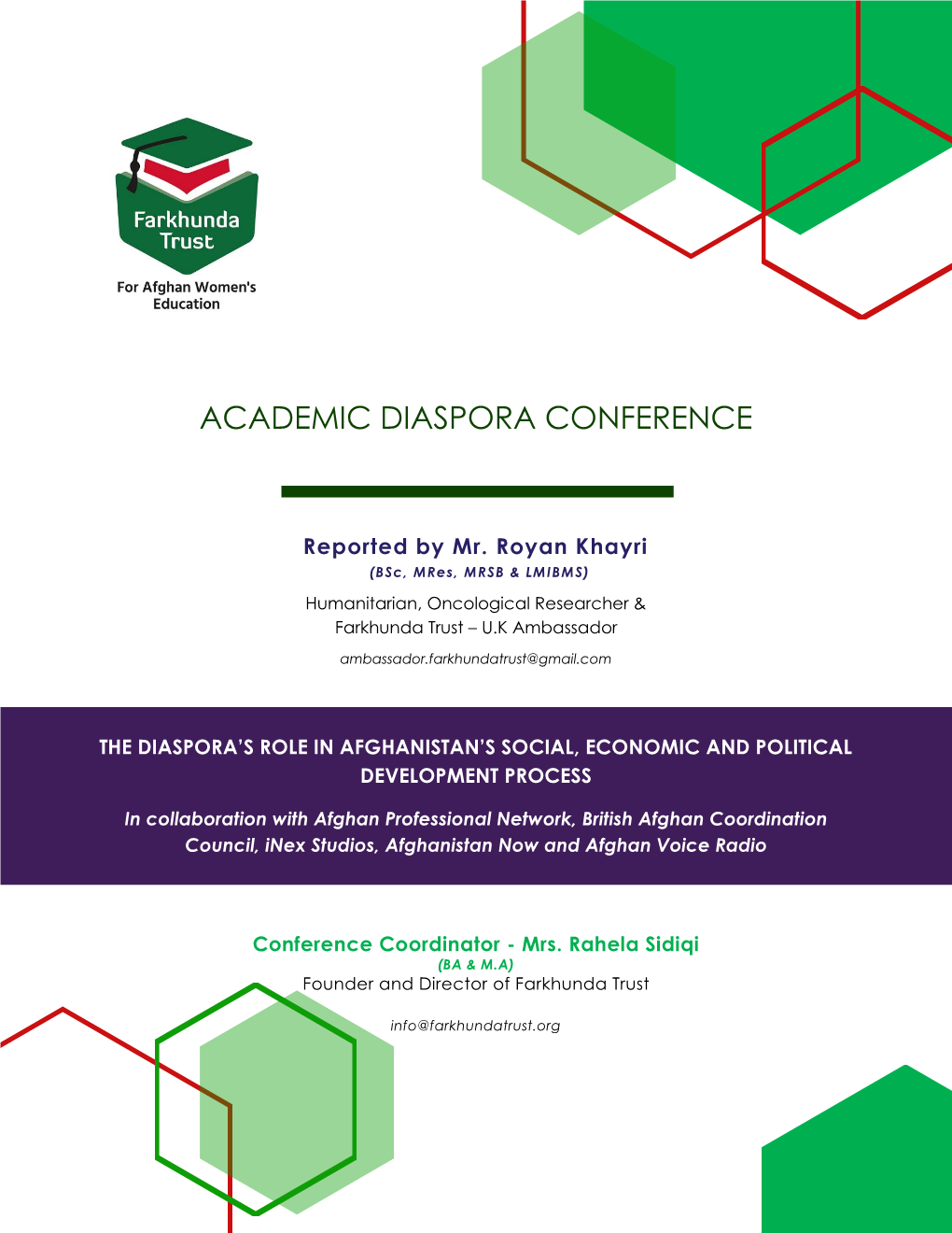 Academic Diaspora Conference Report by Royan Khayri