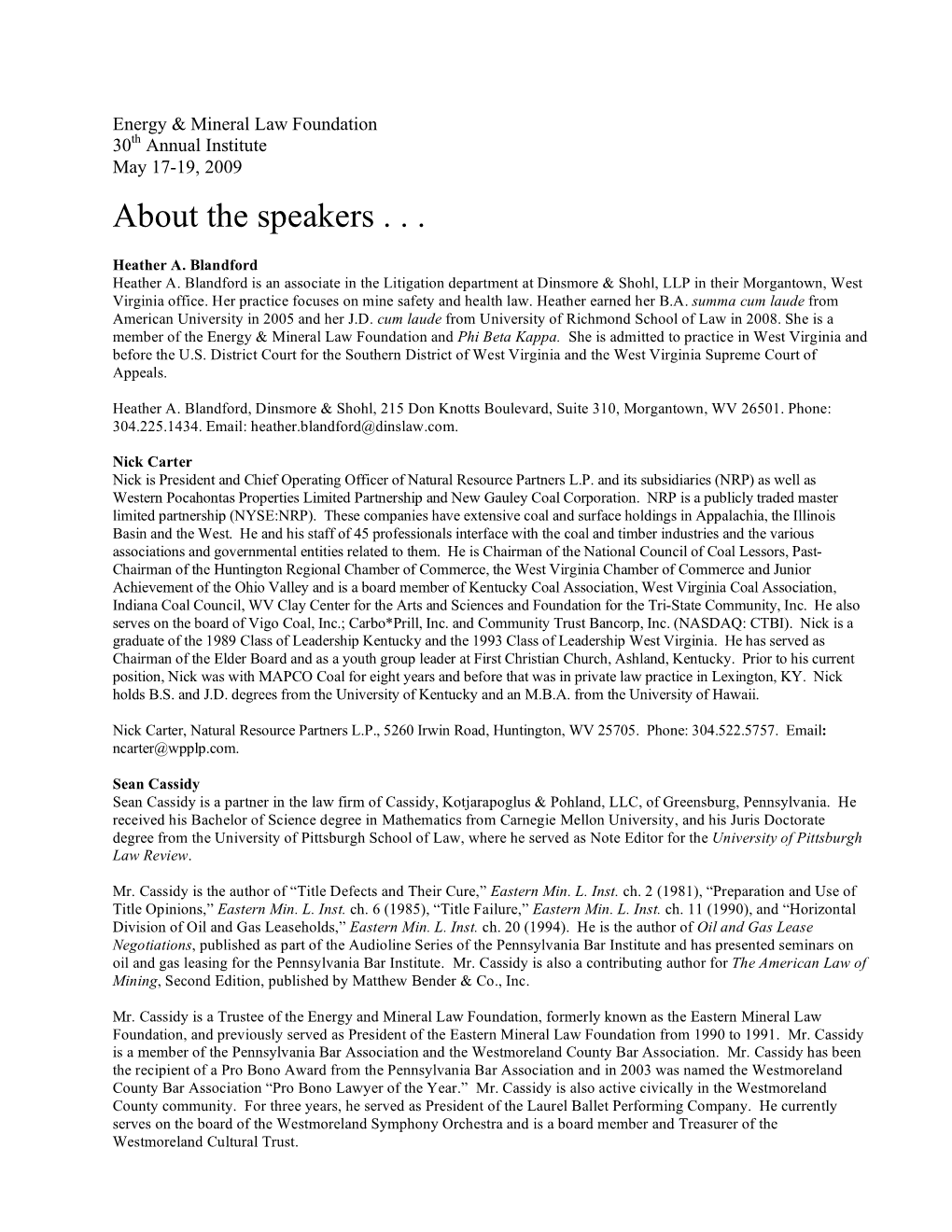 About the Speakers