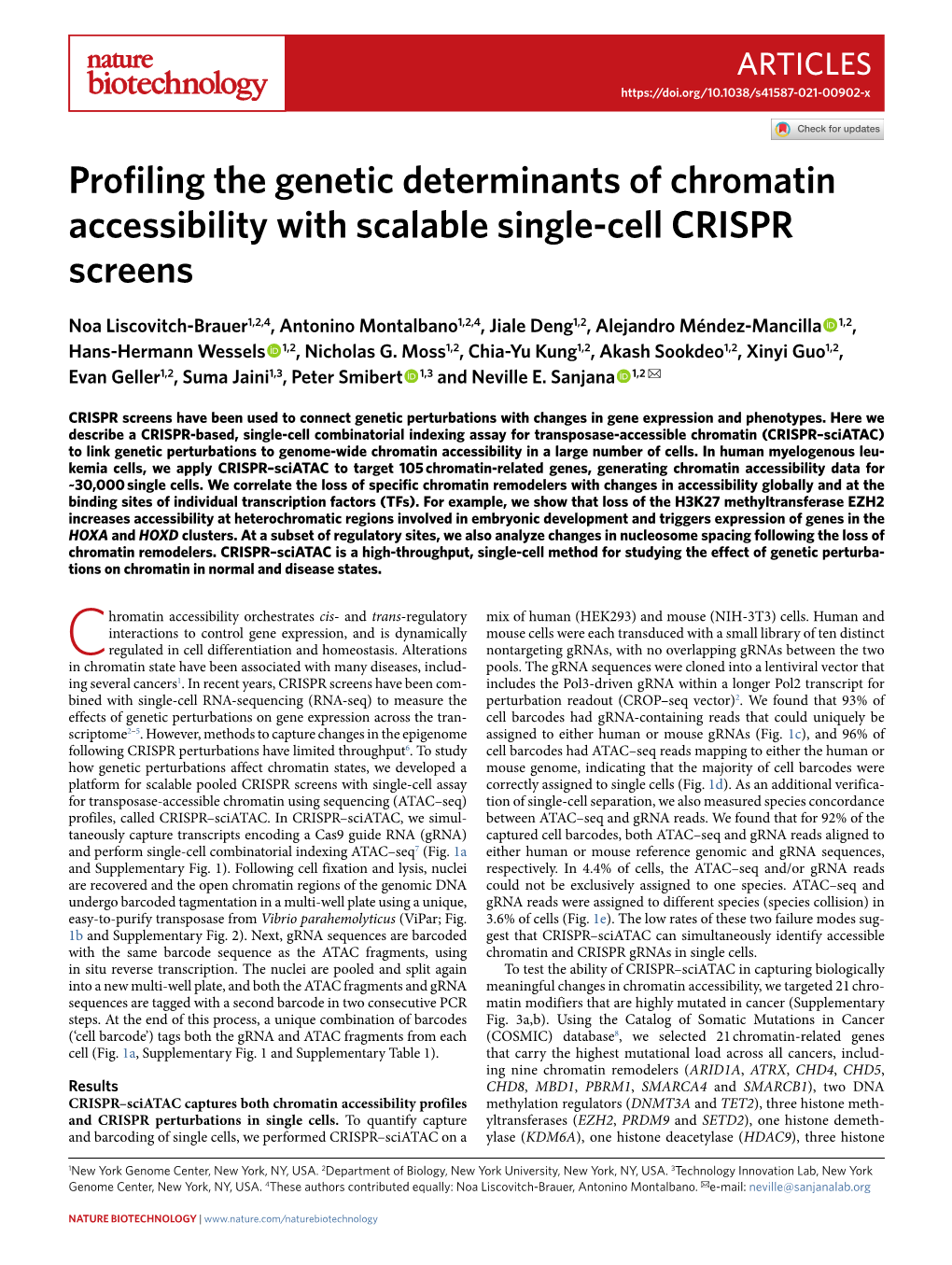 Profiling the Genetic Determinants of Chromatin Accessibility with Scalable Single-Cell CRISPR Screens