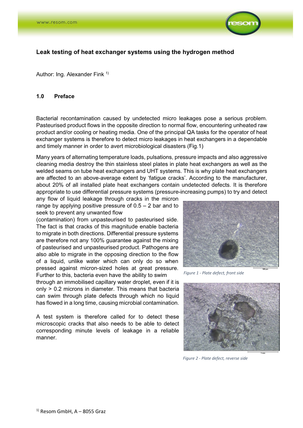 Leak Testing of Heat Exchanger Systems Using the Hydrogen Method