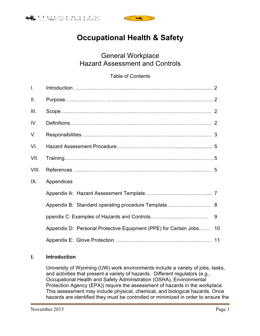 General Workplace Hazard Assessment