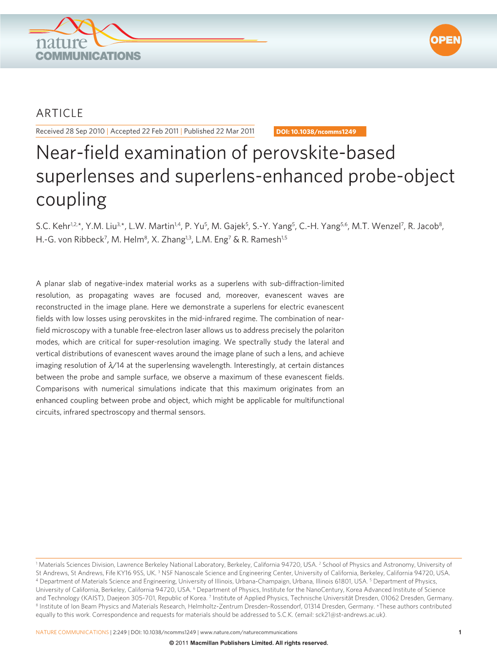 Near-Field Examination of Perovskite-Based Superlenses and Superlens-Enhanced Probe-Object Coupling