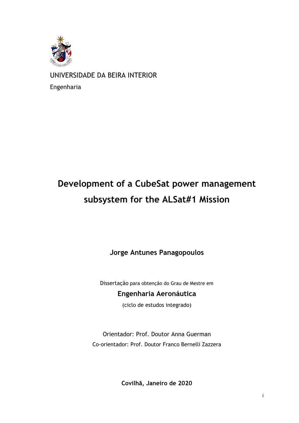 Development of a Cubesat Power Management Subsystem for the Alsat#1 Mission