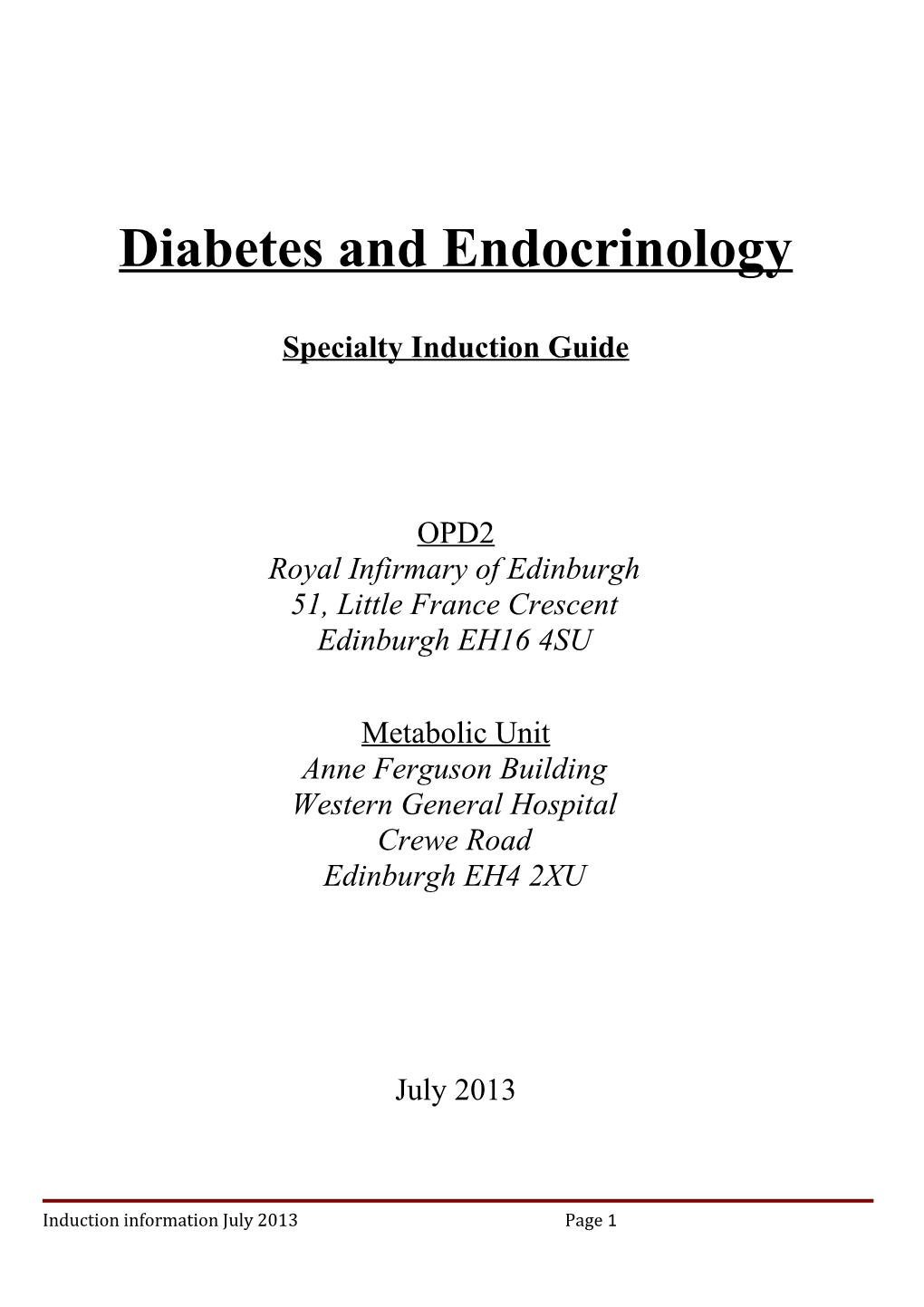 Diabetes and Endocrinology