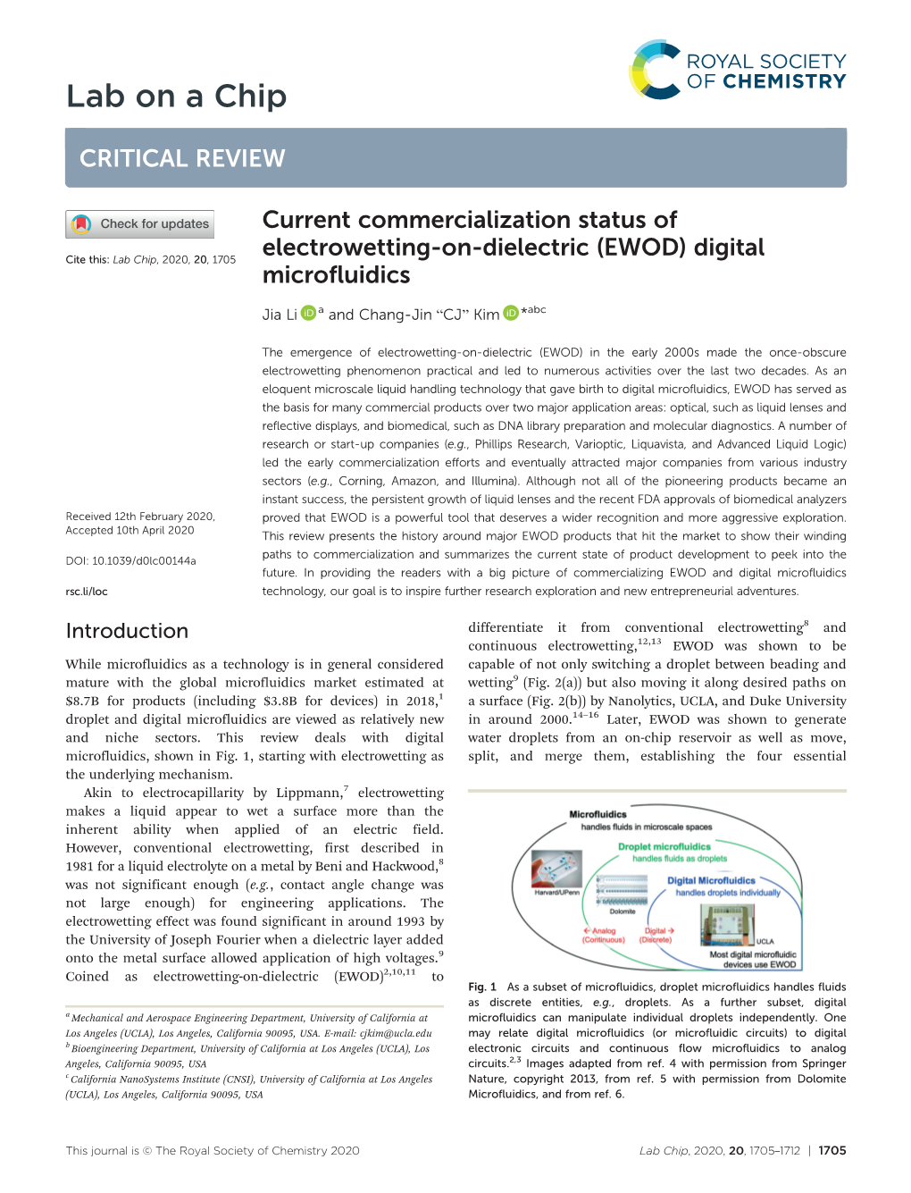 (EWOD) Digital Microfluidics