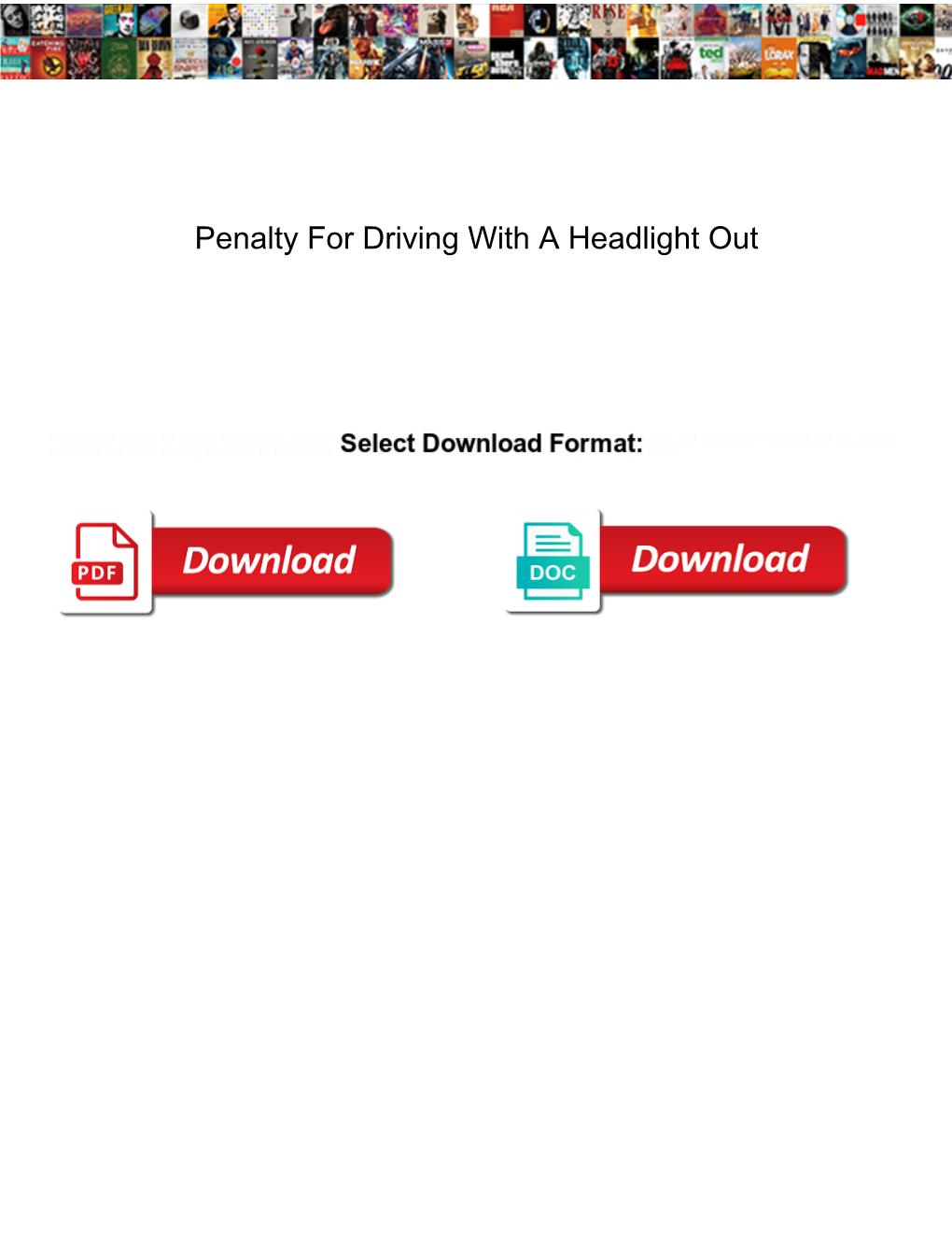 Penalty for Driving with a Headlight Out