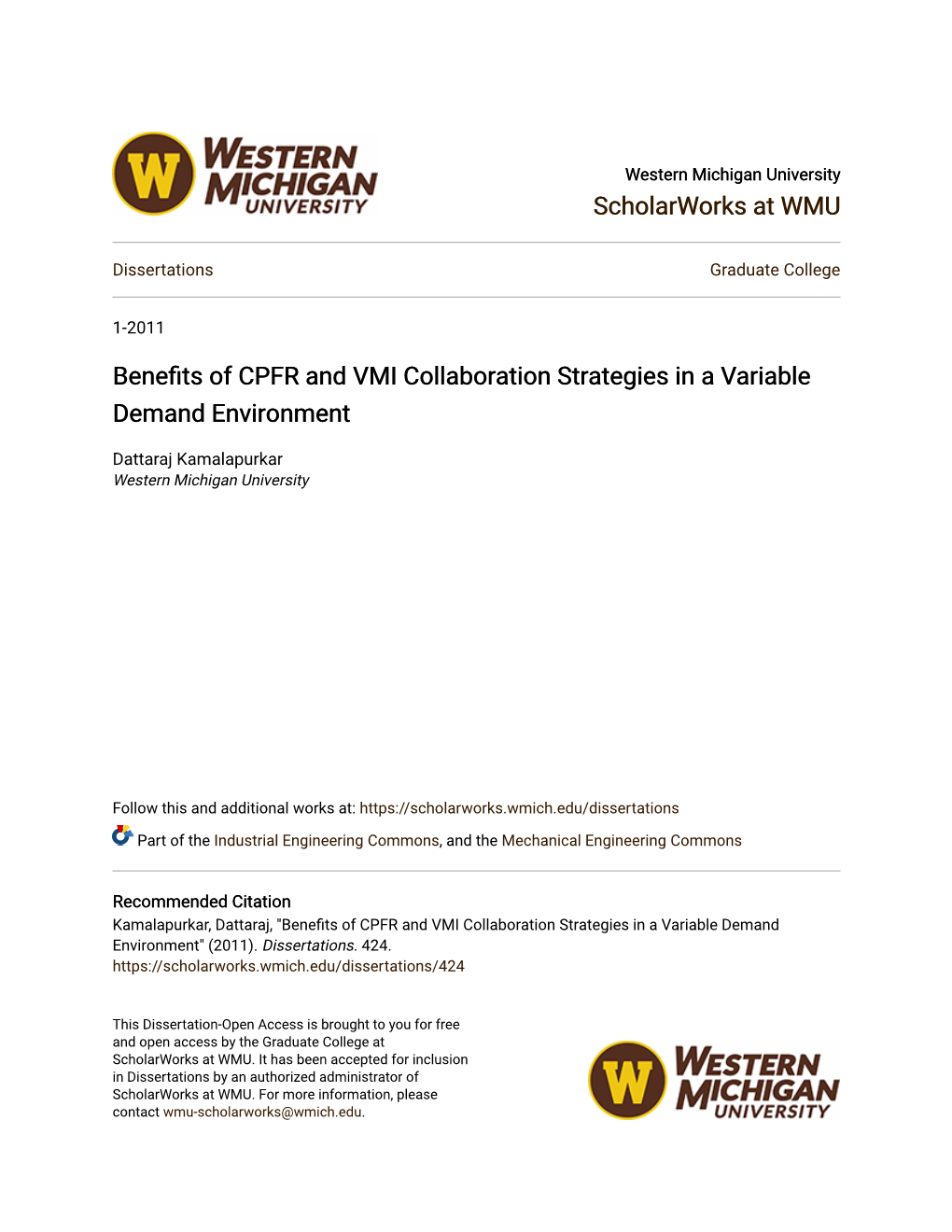 Benefits of CPFR and VMI Collaboration Strategies in a Variable Demand Environment