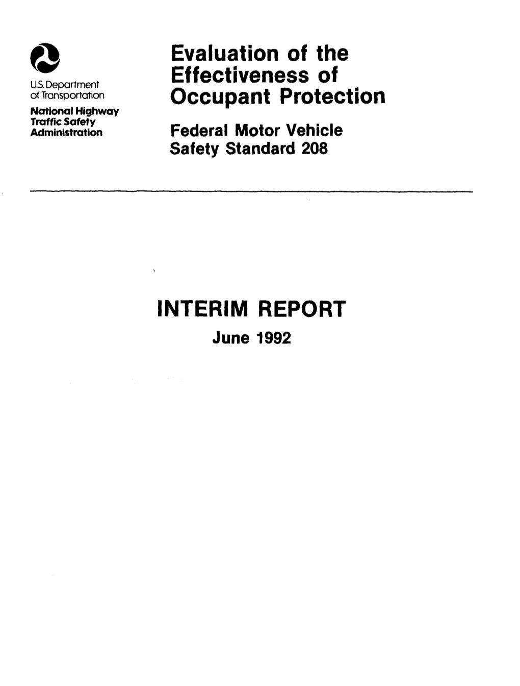 Evaluation of the Effectiveness of INTERIM REPORT