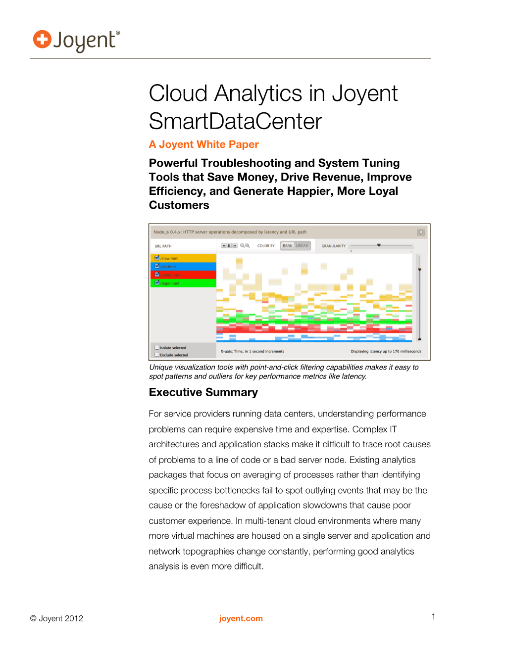 Cloud Analytics in Joyent Smartdatacenter