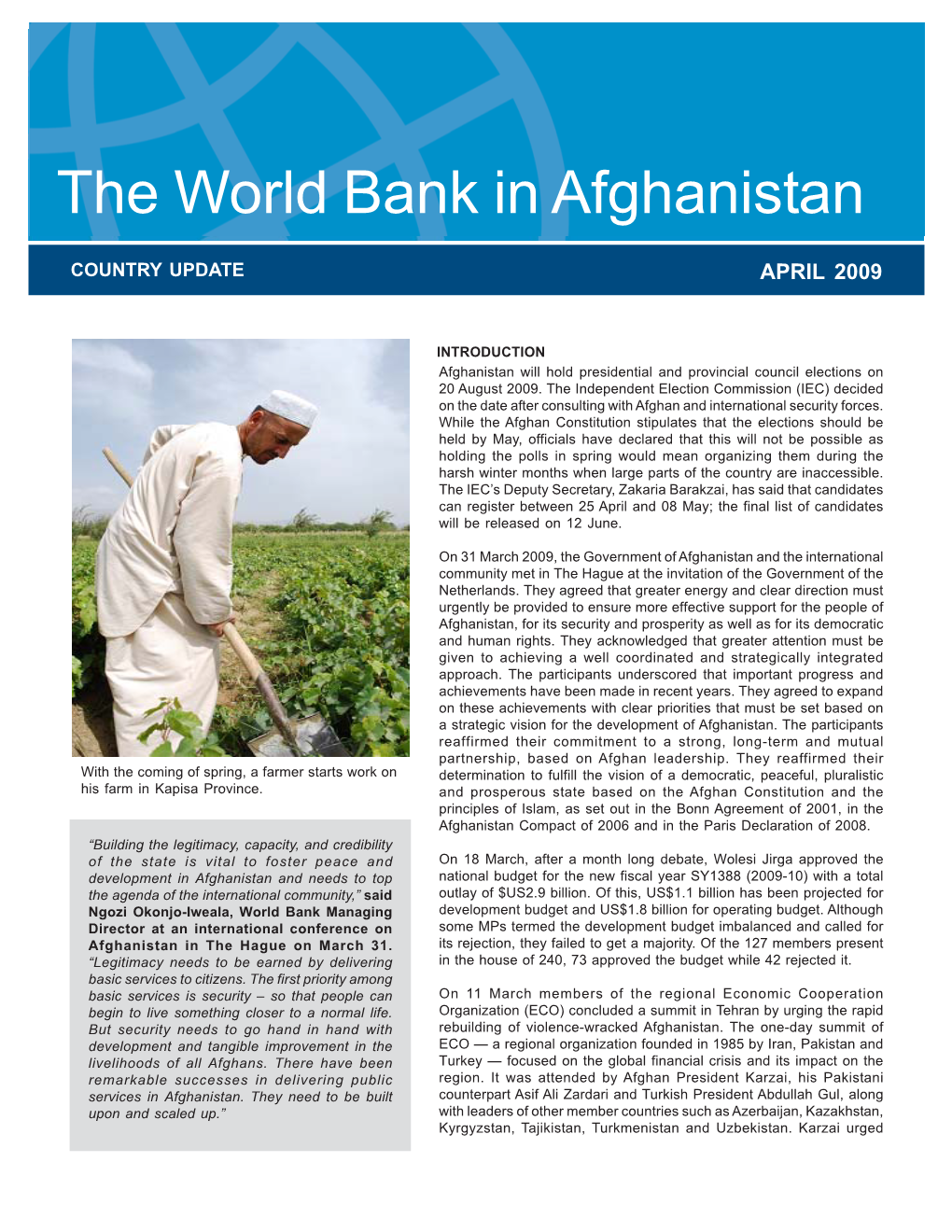 The World Bank in Afghanistan