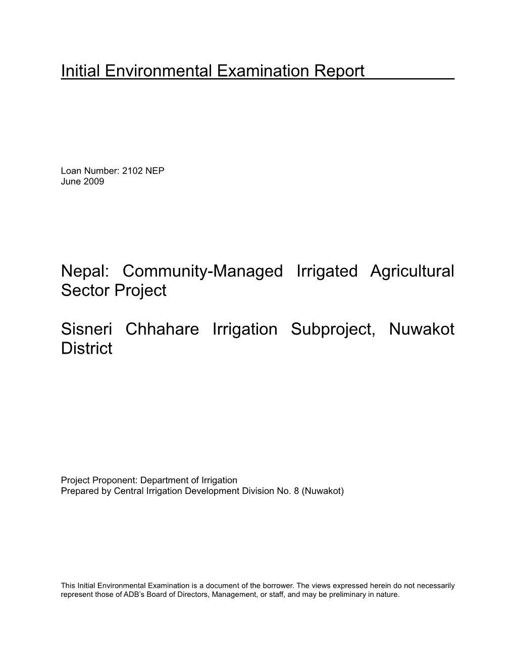 33209-013: Community-Managed Irrigated Agriculture Sector Project