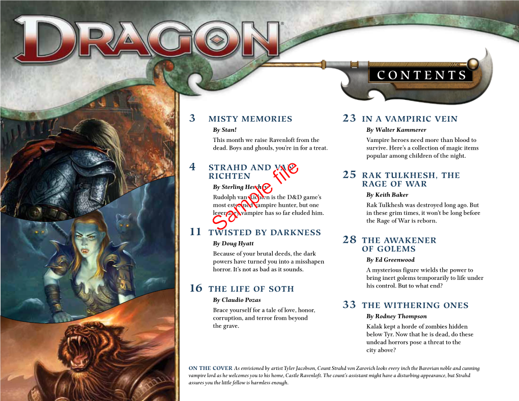 Sample File in the Text Provide Guidance to Dungeon Masters and Players As to What a Character Might Know of These Stories with a Successful Skill Check