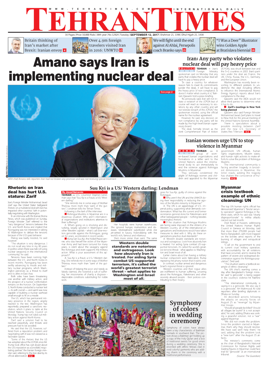 Amano Says Iran Is Implementing Nuclear Deal